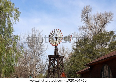 View of the windmill at the Old Poway Park in Poway, California.