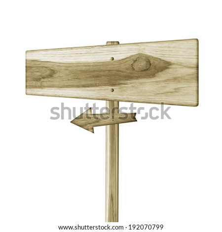 wooden sign isolated on a white background