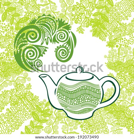 Green tea vector illustration 