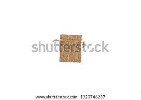 Isolated photos of a jute burlap bag