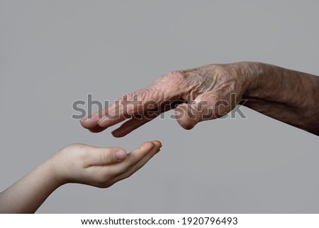 hands of grandmothers and granddaughters touching generations Royalty-Free Stock Photo #1920796493