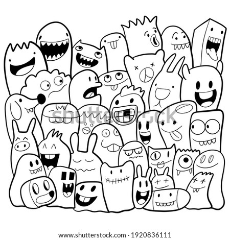 Download Coloring Pages Coloring Book Monsters Doodle Royalty Free Stock Vector 381342547 Avopix Com