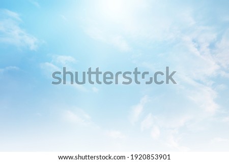 Blue sky with white cloud. The summer heaven is colorful clearing day Good weather and beautiful nature in the morning. Royalty-Free Stock Photo #1920853901