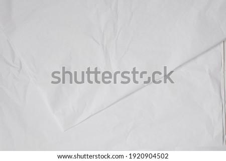 White background. Crumpled paper texture