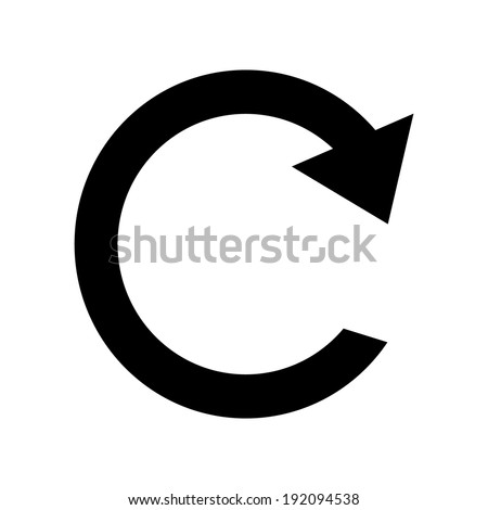 Repeat sign icon on white background. Royalty-Free Stock Photo #192094538