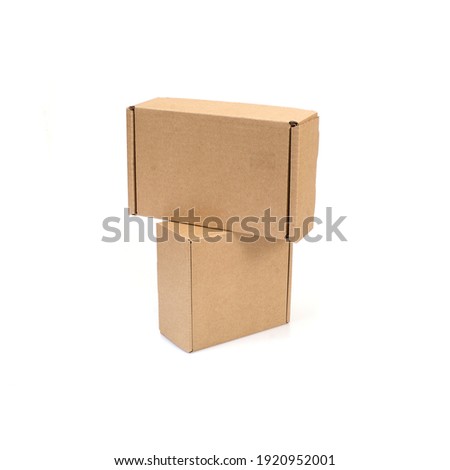 Two craft boxes isolated on white background