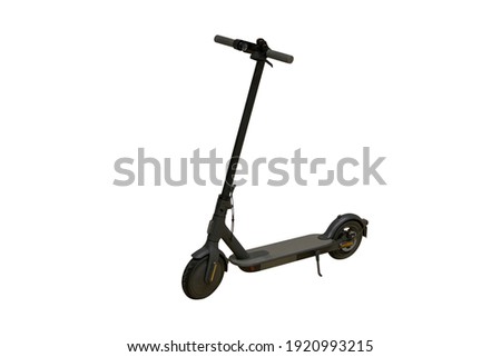 black electric scooter isolated on white background Royalty-Free Stock Photo #1920993215
