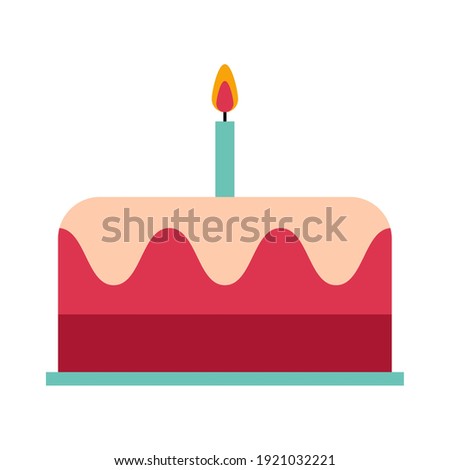 Birthday Cake. Simple food icon in trendy style isolated on white background for web apps and mobile concept. Vector Illustration. EPS10