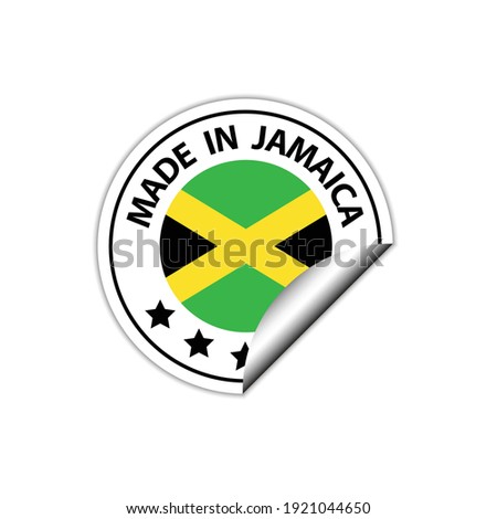 made in Jamaica  vector stamp. badge with Jamaica  flag