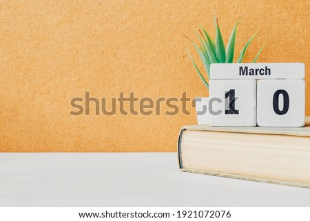 10 tenth day of Spring month calendar march with copy space