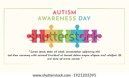 World autism day background with puzzle autism awareness day wallpaper Free Vector