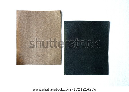 Soft focus sandpaper sheet isolated on white background