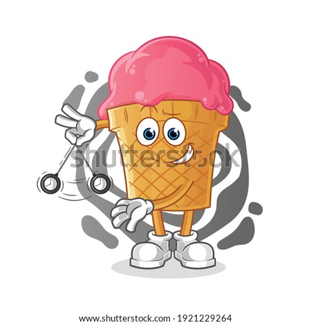 ice cream hypnotizing cartoon. cartoon mascot vector
