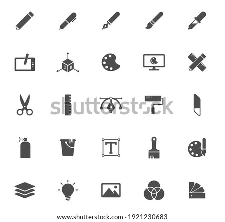 art and design silhouette vector icons isolated on white. hotel icon set for web, mobile apps, ui design and print
