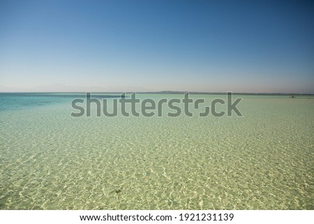 View of the Clean and Clear Red Sea in Egypt. Background of blue water.