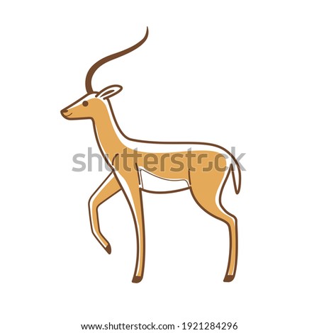 Cartoon antelope, cute character for children. Vector illustration in cartoon style for abc book, poster, postcard. Animal alphabet - letter A.