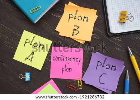 Contingency plan is shown on the conceptual photo using the text Royalty-Free Stock Photo #1921286732