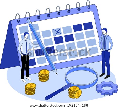 Financial calculation and analytics.Financial and tax audit.The concept of organizing the financial process.Development of a financial strategy.3D image.Isometric vector illustration.