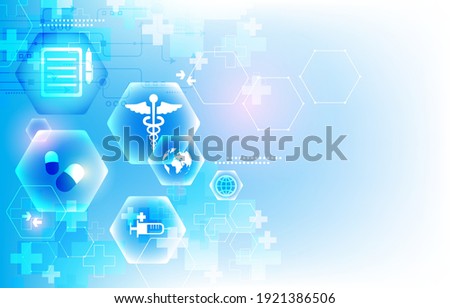 abstract futuristic vector medical blue wallpaper  Royalty-Free Stock Photo #1921386506