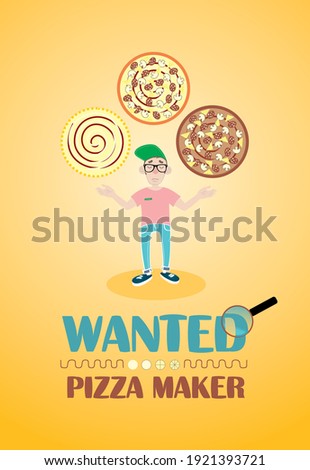 template for the announcement of the Vacancy of a pizza maker. The Pizza Master works magic.