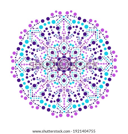 Decorative colorful dot mandala, design element. Can be used for cards, invitations, banners, posters, print design. Mandala background