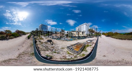 360 photo construction site on the beach