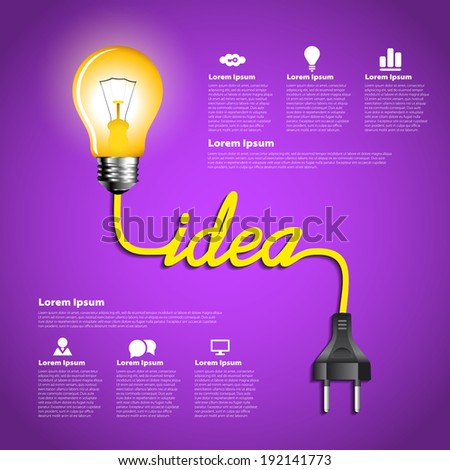 Creative light bulb idea abstract infographic, Inspiration concept modern design template workflow layout