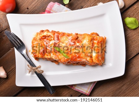 Homemade lasagne bolognese