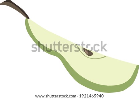Vector image of an eaten piece of pear