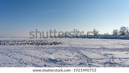 Cleveland Skyline from Frozen Lake Erie