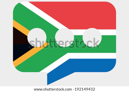 The flag of South Africa in a messaging bubble