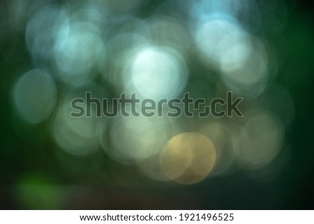 Round blurred artistic bokeh of green color