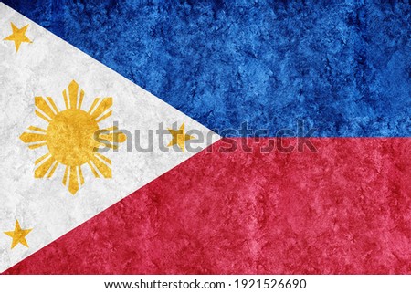 Philippines Metallic flag, Textured flag, grunge flag