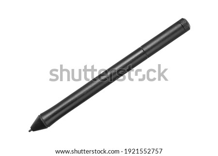 Stylus for graphic tablet close-up isolate on white top view Royalty-Free Stock Photo #1921552757