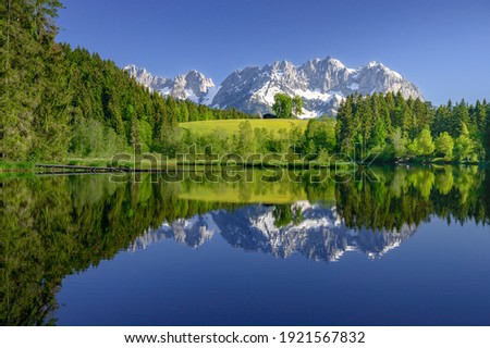Mountain lake in the Alps, Austria Royalty-Free Stock Photo #1921567832