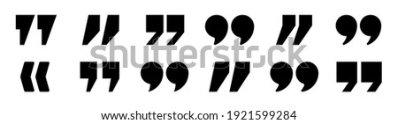 Quotation marks vector collection. Black quotes icon. Speech mark symbol. Royalty-Free Stock Photo #1921599284