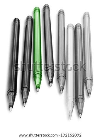 Pens collection isolated on white