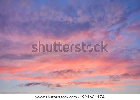 Colorful sky after the sunset. Natural Sky Background.