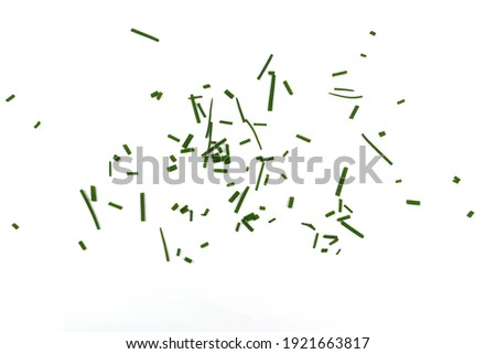 Chopped chives  isolated. Fresh green chopped chives  isolated on white background. Royalty-Free Stock Photo #1921663817