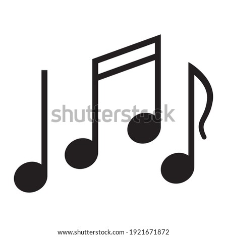 Musical notes outline icon. Vector illustration on an isolated white background.