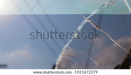 Broken windshield and cracks for background