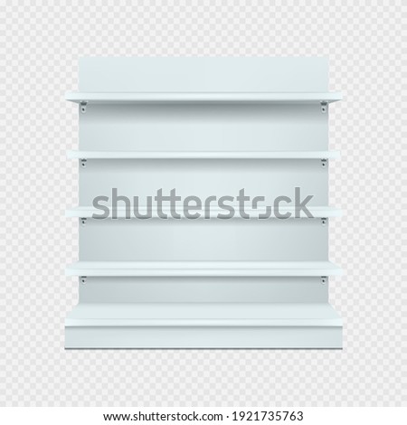 White empty shelf store mockup. Vector illustration design. Royalty-Free Stock Photo #1921735763