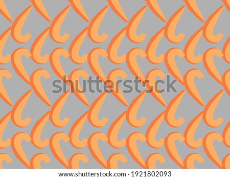 Vector texture background, seamless pattern. Hand drawn, orange and grey colors.