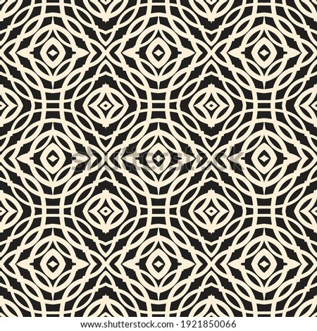 Black and white pattern in oriental style. Seamless geometrical background. Modern abstract wallpaper with stripes, lines. Simple lattice graphic design.