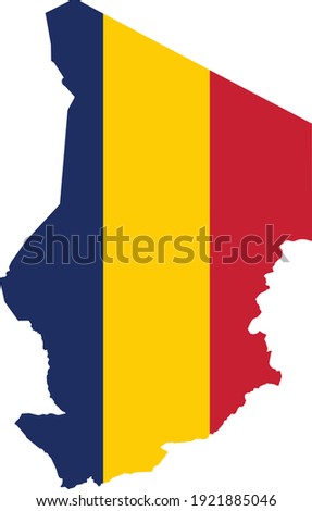 Flag of Chad cropped inside its map