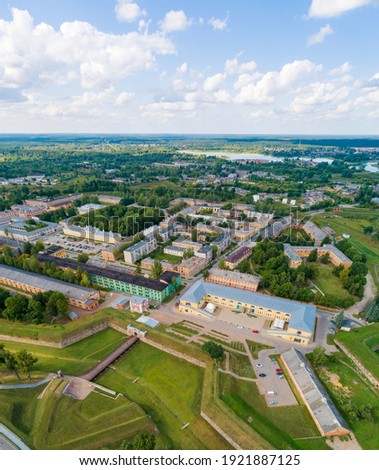 Aerial view of Daugavpils fortress and Daugavpils Mark Rothko Art Centre