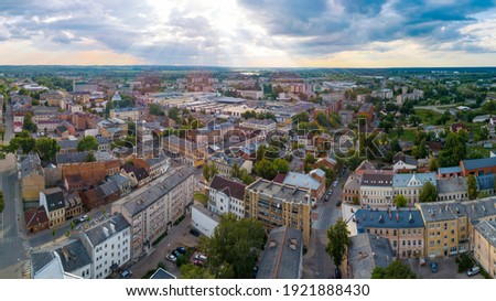 Aerial view of city Daugavpils during summer