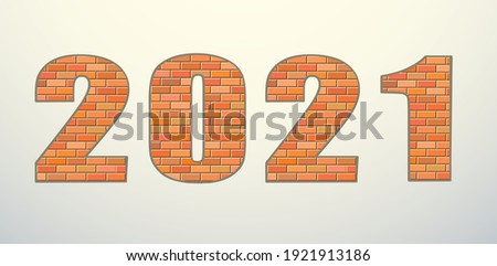 Rough abstract merry bold red color clay cube tile build facade decor play toy game logo emblem creative design retro cartoon art style. Closeup view happy Xmas eve numer date letter interior typeface
