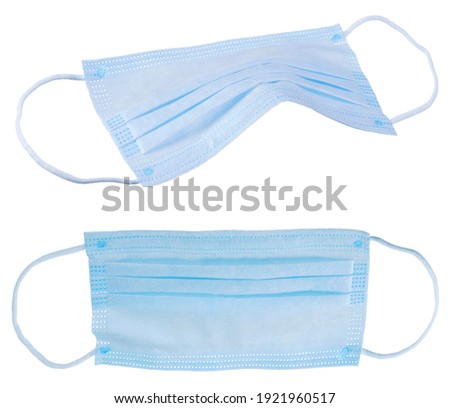 Medical mask isolated on white background, Corona protection ,pollution, virus, flu and Health care and surgical concept. Royalty-Free Stock Photo #1921960517