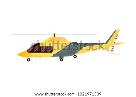 Ambulance Emergency Helicopter. Modern Flat Style Vector Illustration. Social Media Template.